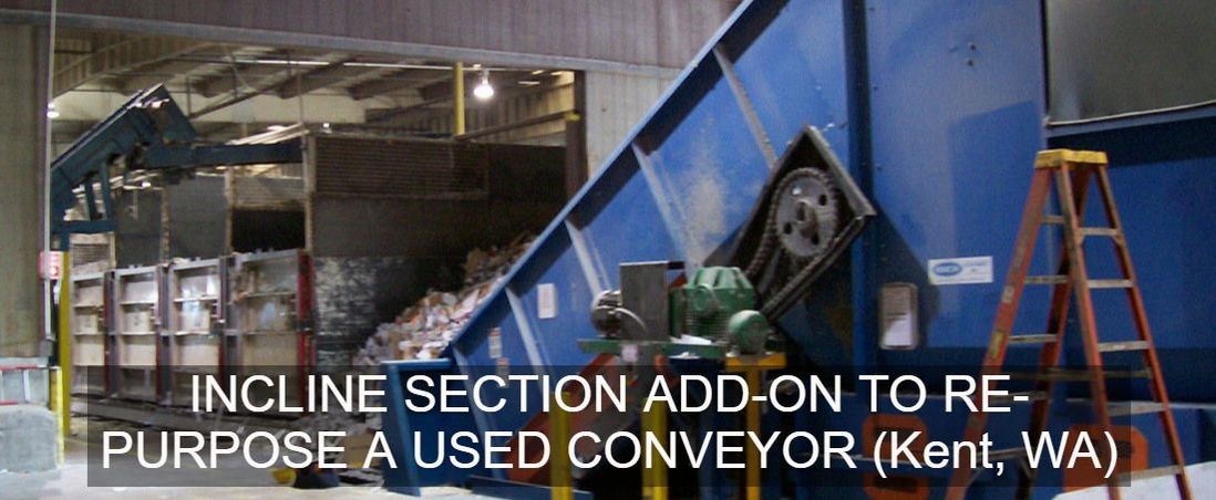 New elbow-up head section of the drag chain conveyor viewed from the discharge end