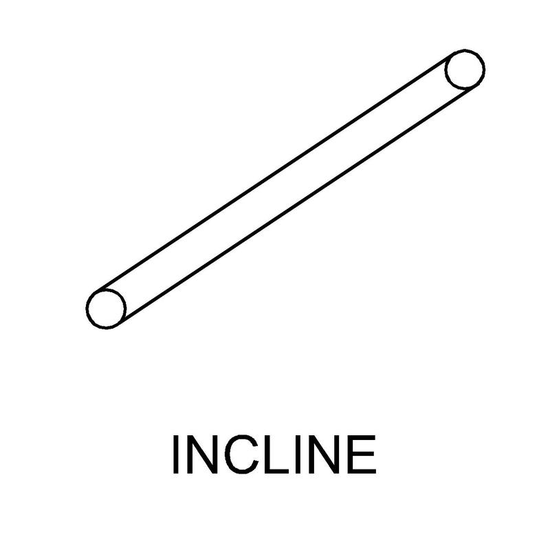 Sales drawing of an inclined transfer conveyor orientation