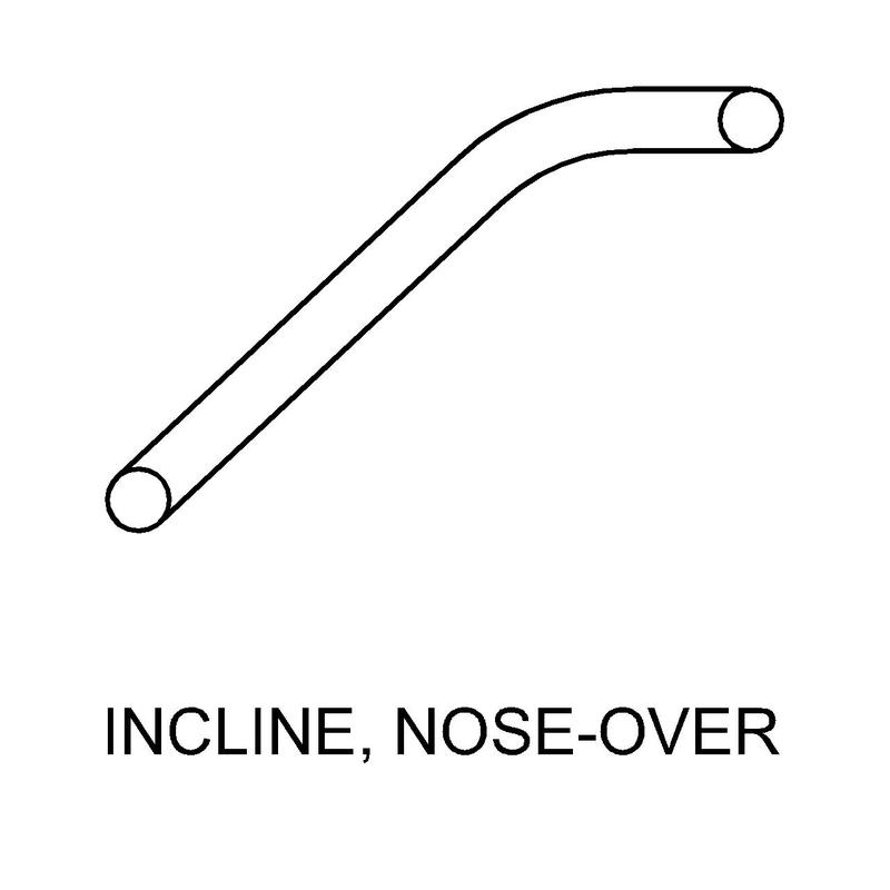 Drawing of an incline roller chain conveyor with nose-over