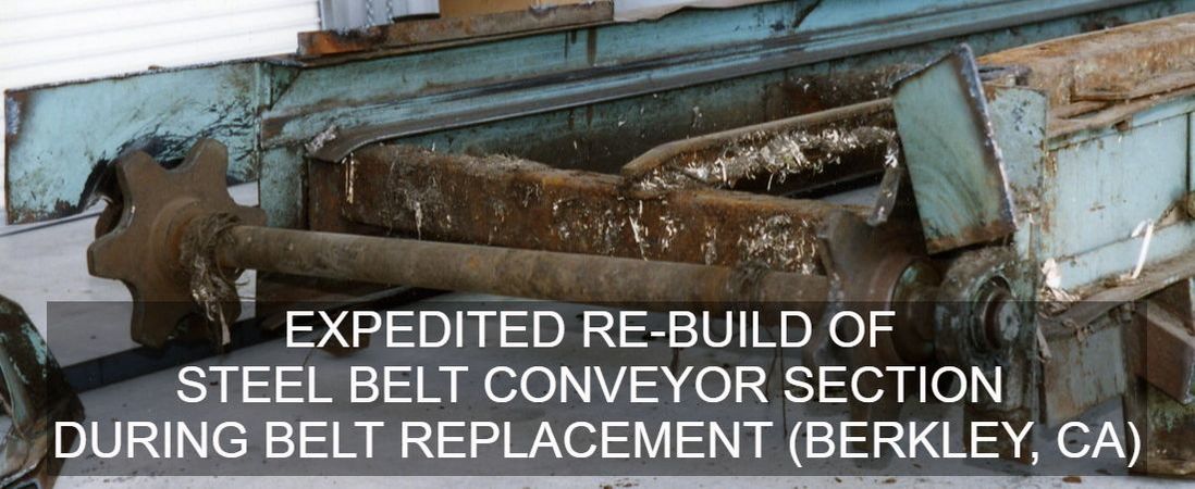 Rebuild of a chain belt conveyor frame during belt replacement