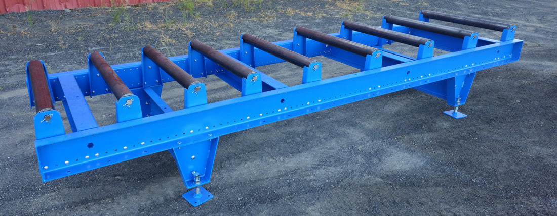 Heavy-duty roller conveyor built for forklift loading