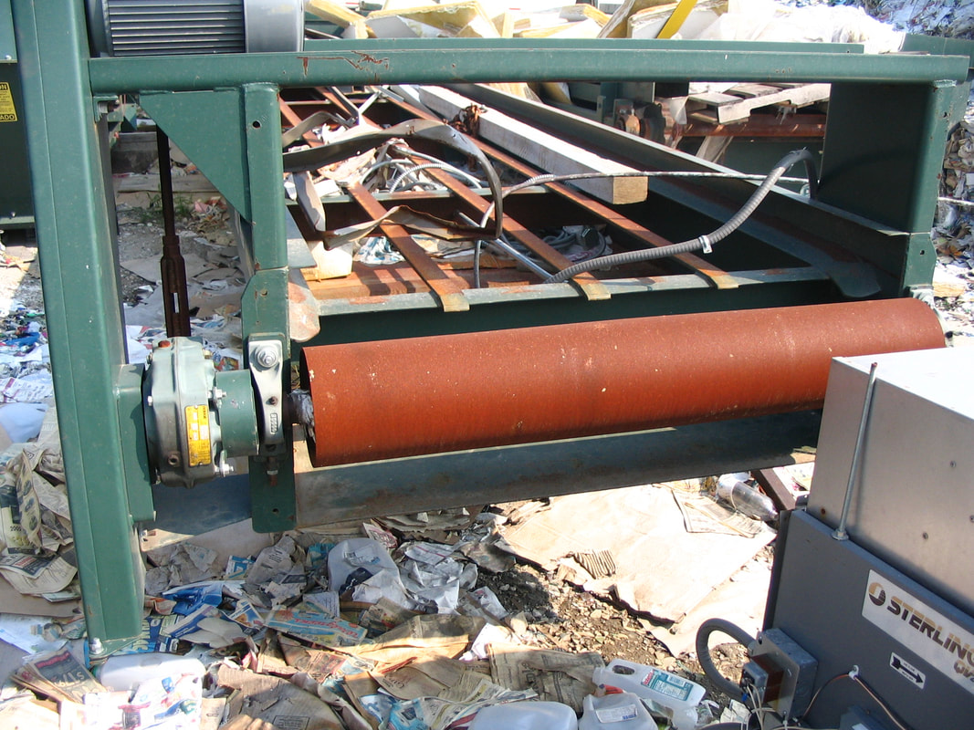 Head end of a sorting conveyor in storage awaiting relocation